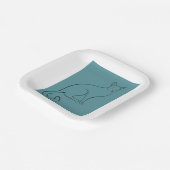 Assiettes En Carton Croquis de chat élégant (Angulaire)