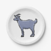 Assiettes En Carton Croquis de chèvre gris (Devant)