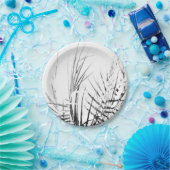 Assiettes En Carton Croquis minimalisme Feuille Palm Tree (Fête)