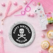 Assiettes En Carton Crossbones Halloween Plaque d'anniversaire (Fête)