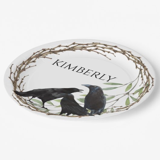 Assiettes En Carton Crow Inséparables (Angle)