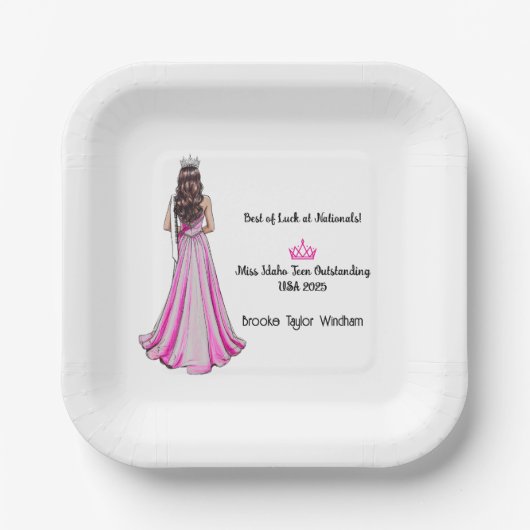 Assiettes En Carton Crowning Queens Pageant Send-off Party Plates (Recto)