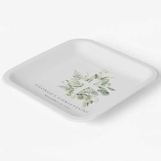 Assiettes En Carton Croyant Rustique Eucalyptus Fern Folid (Angulaire)