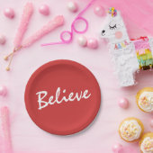 Assiettes En Carton Croyez aux vacances de Noël | (Fête)