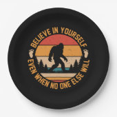 Assiettes En Carton Croyez En Vous-Même Bigfoot Noir (Devant)