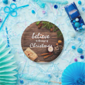 Assiettes En Carton Croyez La Magie Des Fêtes De Noël Rustique (Fête)