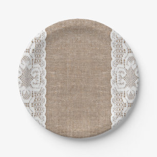 Assiettes En Carton Cru, dentelle, toile de jute, grunge, victorian,