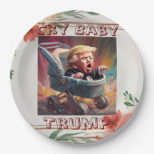 Assiettes En Carton Cry Baby Trump Plaque en papier (Devant)