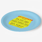 Assiettes En Carton Cryptogramme jaune (Angle)