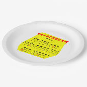 Assiettes En Carton Cryptogramme jaune (Angle)