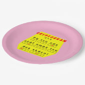 Assiettes En Carton Cryptogramme jaune (Angle)