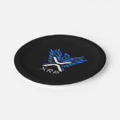 Assiettes En Carton Cryptomonnaie XRP Crypto Logo Blue Rising Phoenix (Angle)