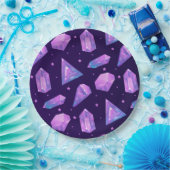 Assiettes En Carton Crystal magic Purple Gem Motif Cadeau mignon été (Fête)