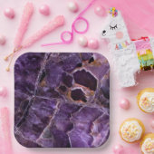 Assiettes En Carton Crystal quartz Améthyste Violet (Fête)