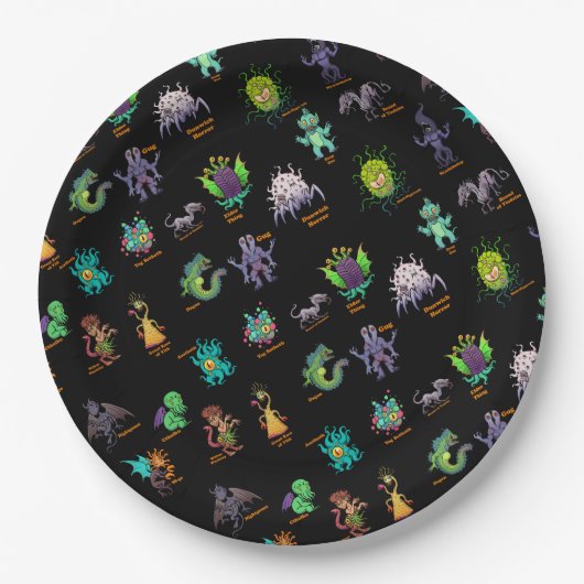 Assiettes En Carton Cthulhu Lovecraft Mythos Chibi (Devant)