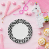 Assiettes En Carton Cube Noir Et Blanc Motif (Fête)