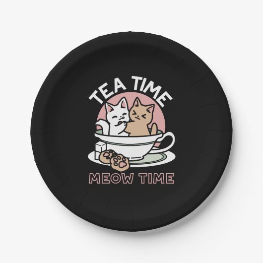 Assiettes En Carton Cuddin en coupe - Tea Time adorable (Devant)