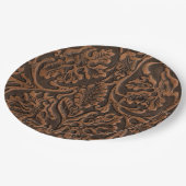 Assiettes En Carton Cuir de relief rustique (Angle)