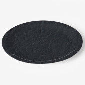 Assiettes En Carton Cuir noir Faux (Angle)