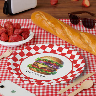 Assiettes En Carton Cuire Cute hors hamburger fête personnalisable