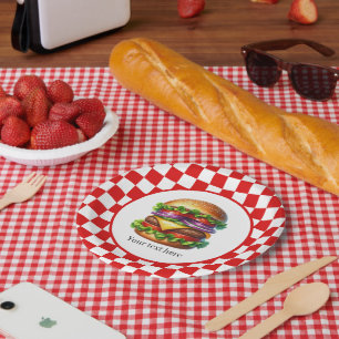 Assiettes En Carton Cuire Cute hors hamburger fête personnalisable
