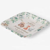 Assiettes En Carton Cuisine boisé animaux bébé garçon douches plaques (Angulaire)