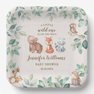 Assiettes En Carton Cuisine boisé animaux bébé garçon douches plaques
