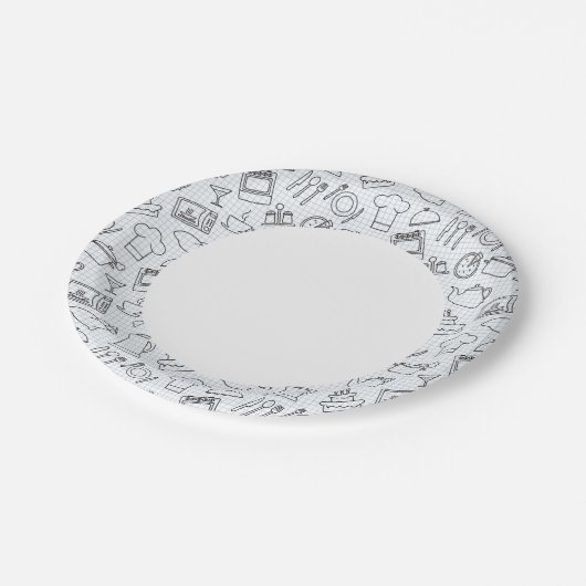 Assiettes En Carton Cuisine Motif 4 (Angle)