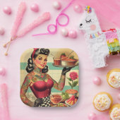 Assiettes En Carton Cuisine Restaurant Pin-up (Fête)