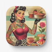 Assiettes En Carton Cuisine Restaurant Pin-up (Recto)