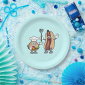 Assiettes En Carton Cuisinier- de plats de partie de cheeseburger et (Fête)