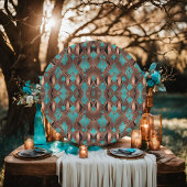 Assiettes En Carton Cuivre élégant et Motif turquoise