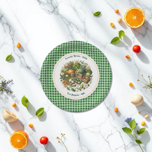 Assiettes En Carton Cultivé localement - En vichy récolte du marché An