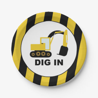 Assiettes En Carton Cumpleaños infantil excavadoras Dig In