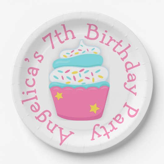 Assiettes En Carton Cupcake and Sprinkings Birthday Party (Devant)