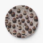 Assiettes En Carton Cupcake au chocolat (Devant)