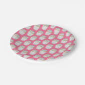 Assiettes En Carton Cupcake Coeur Rose Frosted Saupoudrer Dessert Amou (Angle)