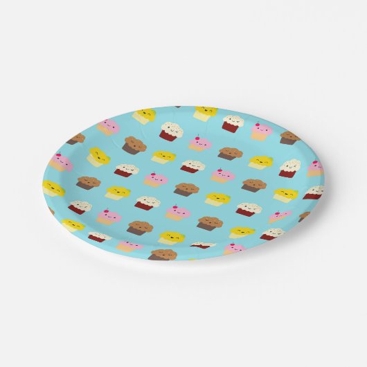 Assiettes En Carton Cupcake de Kawaii (Angle)
