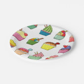 Assiettes En Carton Cupcake Design d'anniversaire (Angle)