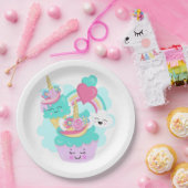 Assiettes En Carton Cupcake mignonne et crème glacée joyeuse (Fête)