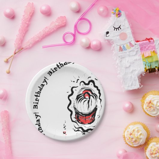 Assiettes En Carton Cupcake oriental d'anniversaire (Fête)