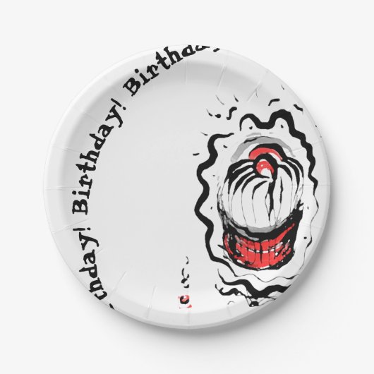 Assiettes En Carton Cupcake oriental d'anniversaire (Devant)