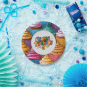 Assiettes En Carton cupcake print anniversaire de enfant party Plaque (Fête)