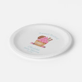 Assiettes En Carton Cupcake Rose Aquarelle Au Baby shower Chocolé (Angle)