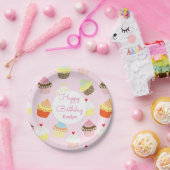 Assiettes En Carton Cupcake Thème rose Anniversaire Plaques Papier (Fête)