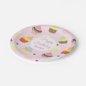 Assiettes En Carton Cupcake Thème rose Anniversaire Plaques Papier (Angle)