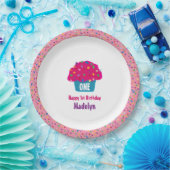 Assiettes En Carton Cupcakes Frosted Rainbow Sprinkke Conception de cu (Fête)