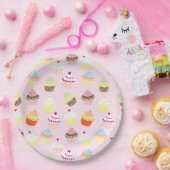 ASSIETTES EN CARTON CUPCAKES MOTIF ROSE (Fête)