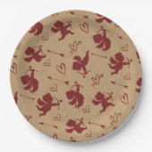 Assiettes En Carton Cupids Arrows and Hearts (Devant)