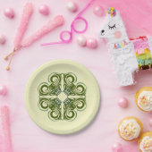 Assiettes En Carton Curvy Green Retro (Fête)